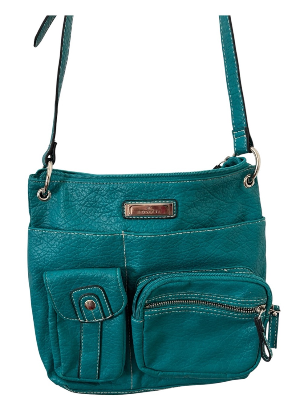 Rosetti Teal Crossbody Bag with Front Pockets
